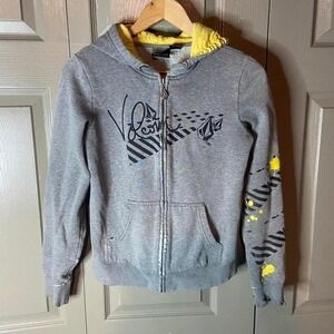 volcom hoodie zip up yellow size S grunge punk y2k skater
